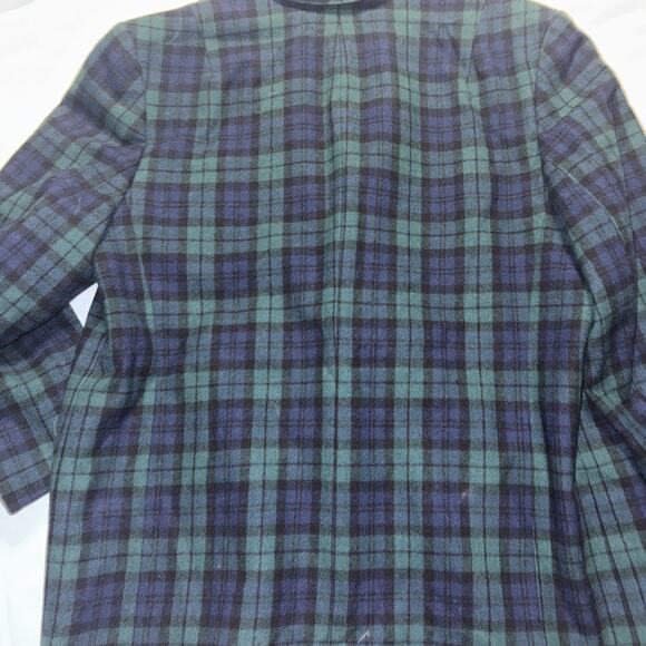 Vintage Pendleton Women’s 18 Wool Blazer Jacket Green Blue Tartan Plaid - Picture 7 of 8